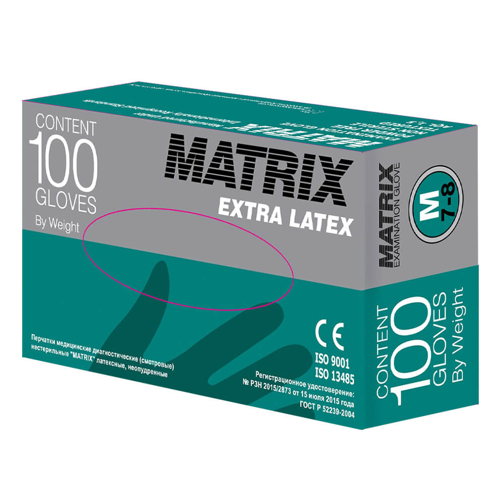 Перчатки латексные Matrix Extra Latex